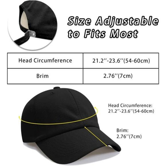 Plain Cotton Baseball Cap Adjustable Dad Hat Low Profile Unisex Golf Hat - Picture 3 of 8
